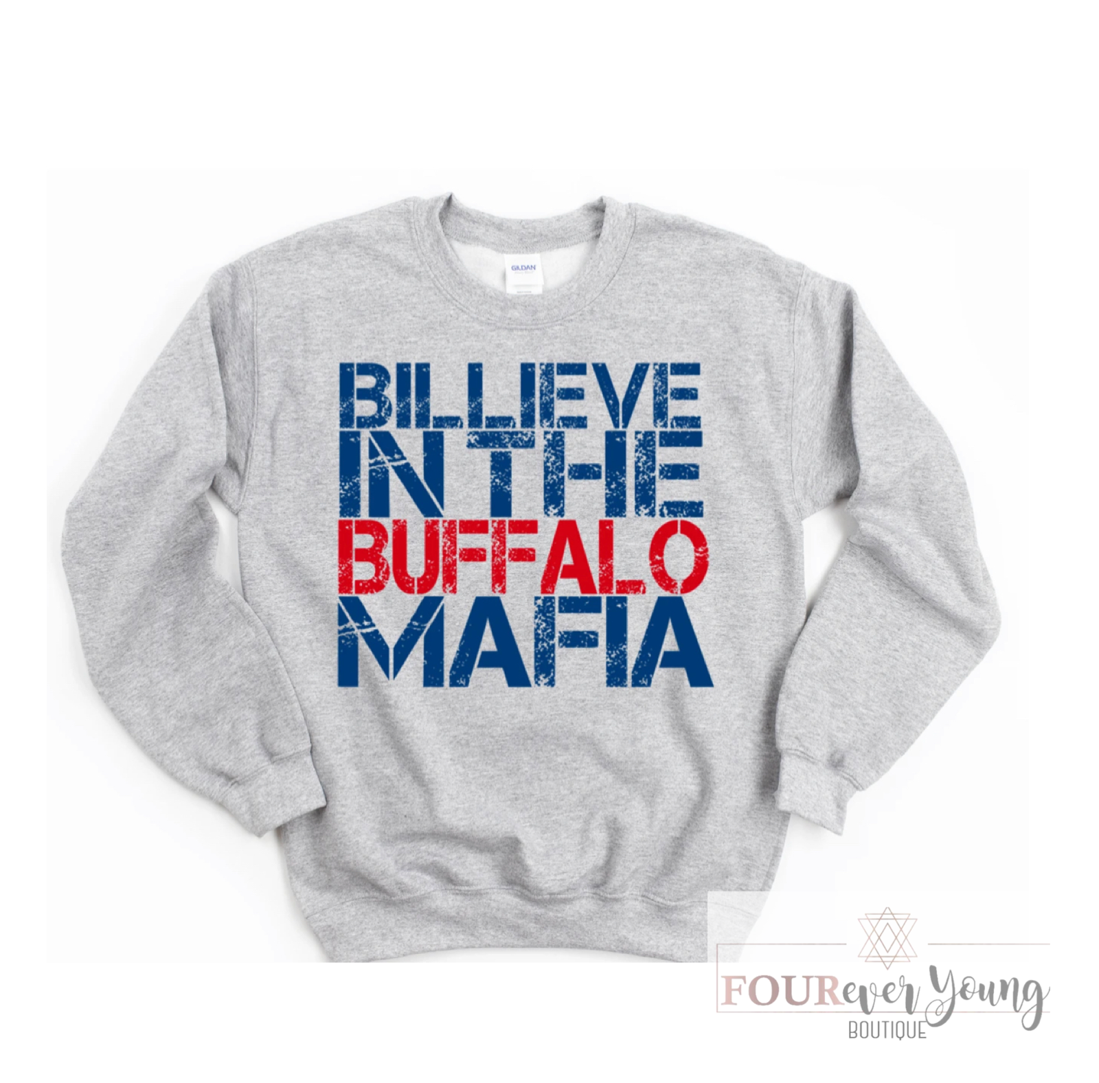 Billieve in the Buffalo Crew Sweatshirt