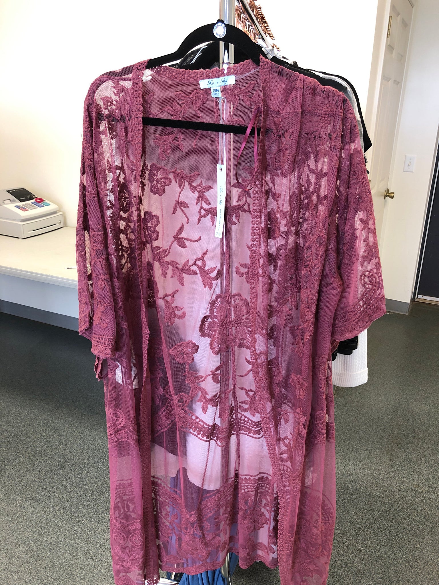 Rose Lace Duster Cardigan