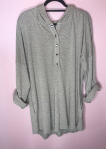 Taupe Button Down Hoodie