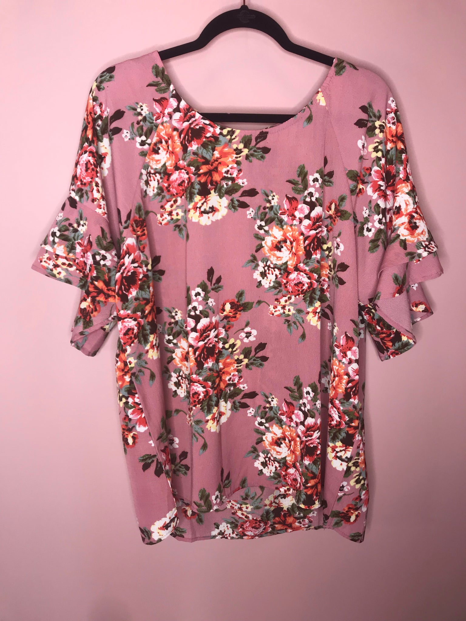 Floral Double Bell Sleeve