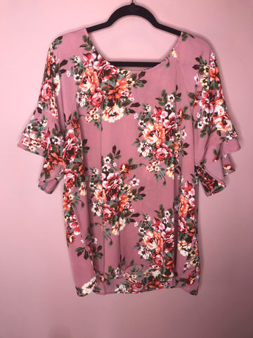 Floral Double Bell Sleeve
