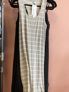 1179 Gray and White Striped Tank Dress