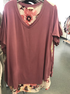 113 Mauve floral back panel curvy
