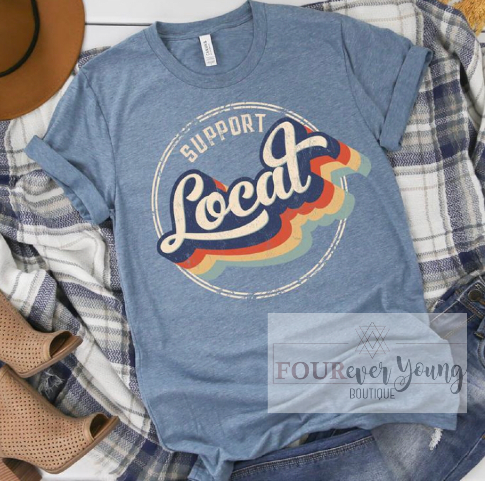 Support Local:: Large One Sided Graphic Tee