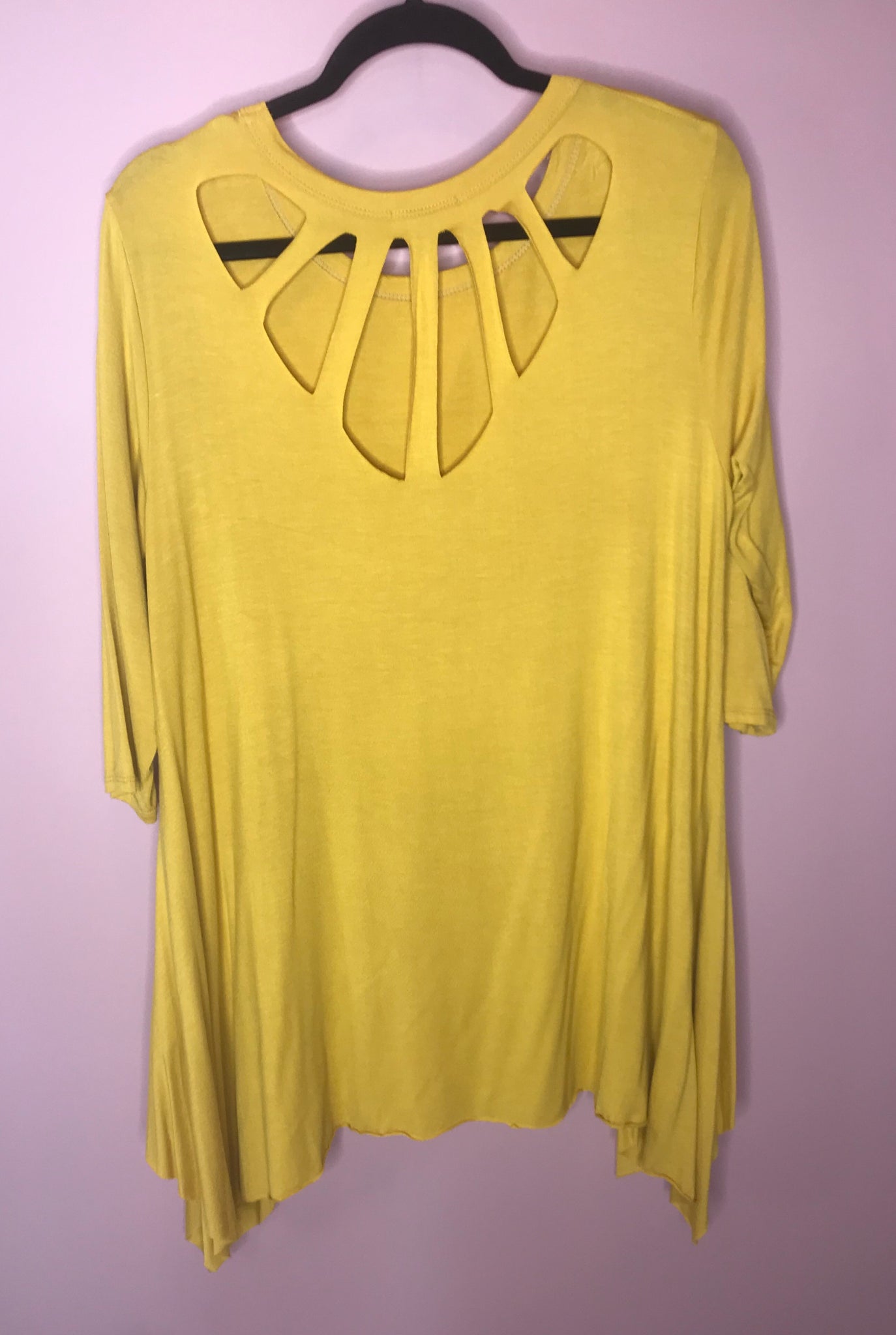 119 Mustard Tunic W/ Back Cut Out