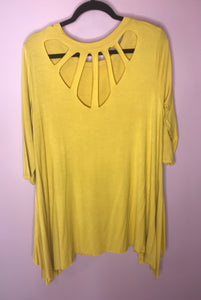 119 Mustard Tunic W/ Back Cut Out