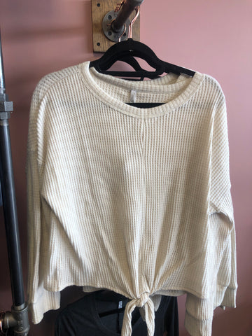 973 Champagne Waffle Tie Top
