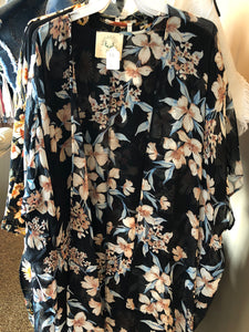 Black Floral Kimono