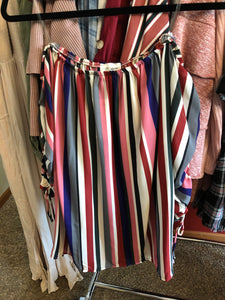 166 Vertical Stripe Off Shoulder Top