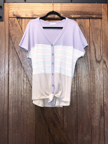 605 Lavender Waffle Top