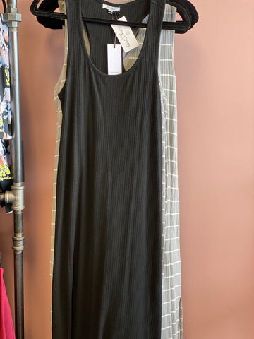 1178 Black Ribbed Tank Dress