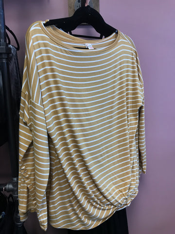 889 Mustard Stripe Top