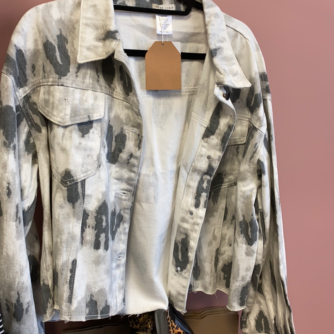 1384 Gray Tie Dye Jacket