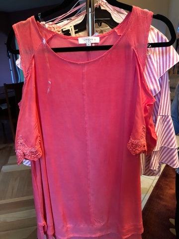 93 Coral Cold Shoulder Curvy
