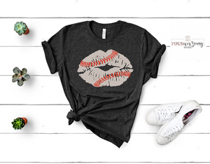 Baseball Lips Graphic Tee
