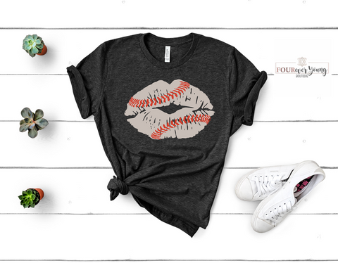 Baseball Lips Graphic Tee