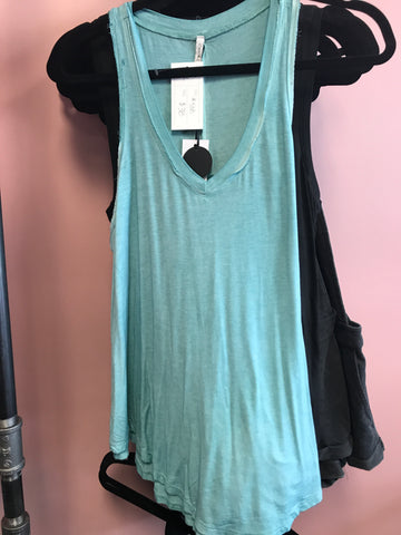 538 Dusted Jade V-Neck Tank