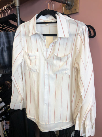 991 Pink Stripe Button Down