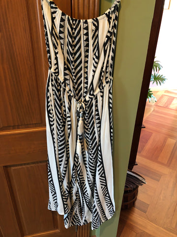 Black Tribal Strapless Romper