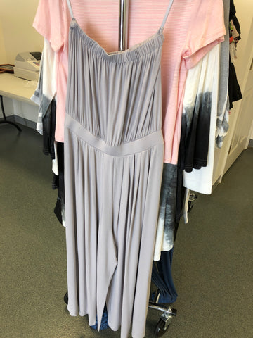 Grey Off Shoulder Midi Romper