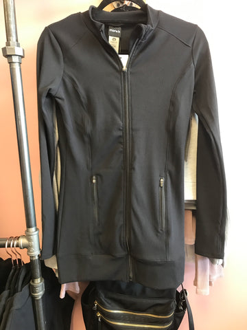 792 Black Ribbed Active Jacket