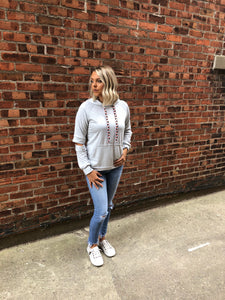 184 Grey Tribal String Hoodie