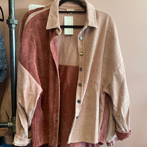 1677 Mauve or Sage Corduroy Shacket