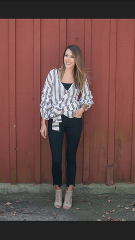 Bubble Sleeve Wrap Tie Top