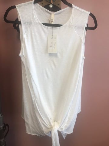 676 White tie bottom sleeveless