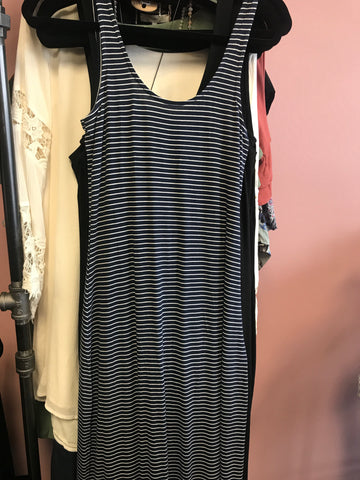 661 Navy/ White Maxi Dress